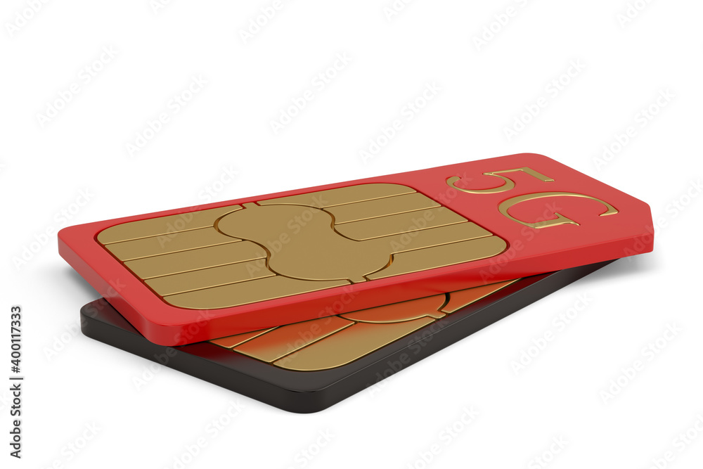 High quality rendering 5G Sim card Isolated On White Background, 3D rendering. 3D illustration. High quality rendering 5G Sim card Isolated On White Background, 3D rendering. 3D illustration.