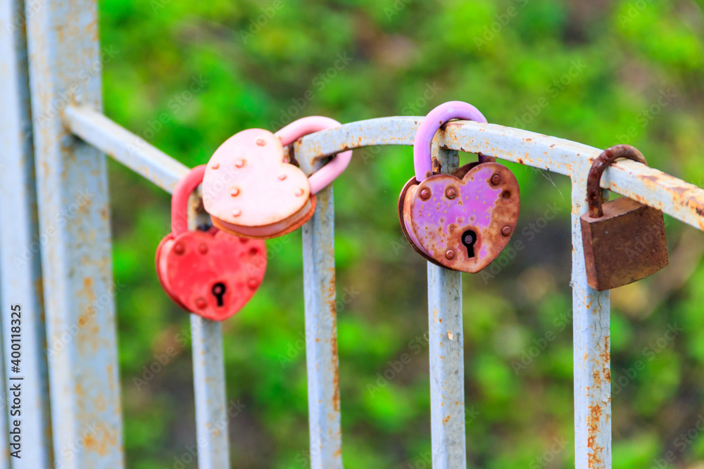 Locks of love on the iron bridge Locks of love on the iron bridge