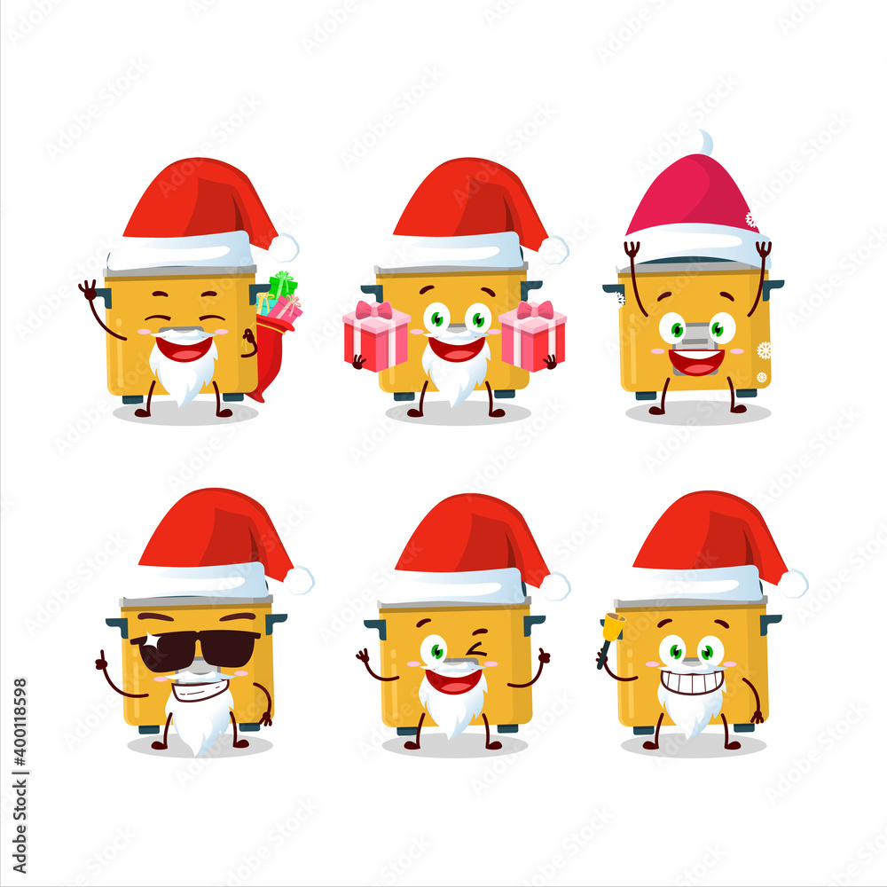 Santa Claus emoticons with rice cooker cartoon character