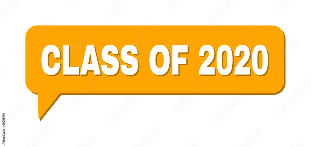 Speech CLASS OF 2020 Colored Cloud Frame. CLASS OF 2020 caption is located inside colored banner with shadow. Vector quote tag inside chat frame. Speech CLASS OF 2020 Colored Cloud Frame. CLASS OF 2020 caption is located inside colored banner with shadow. Vector quote tag inside chat frame.