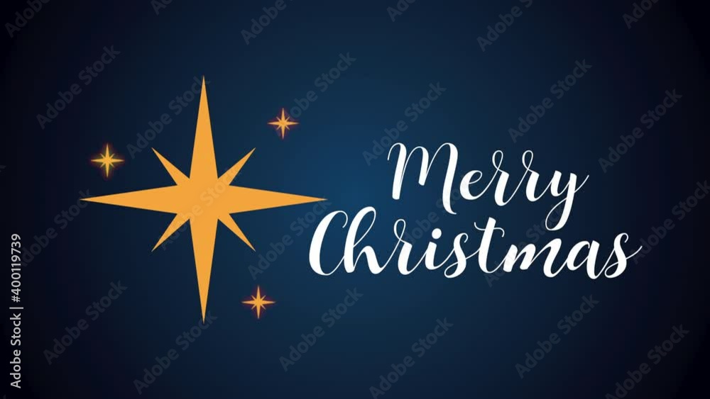 happy merry christmas celebration with lettering and star