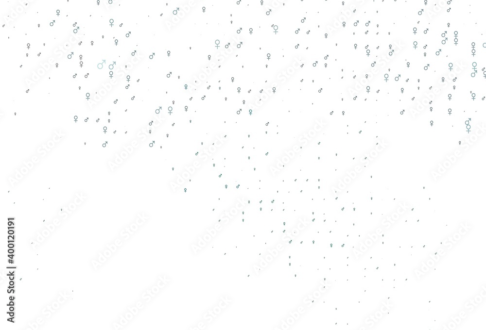 Light green vector pattern with gender elements. Light green vector pattern with gender elements.