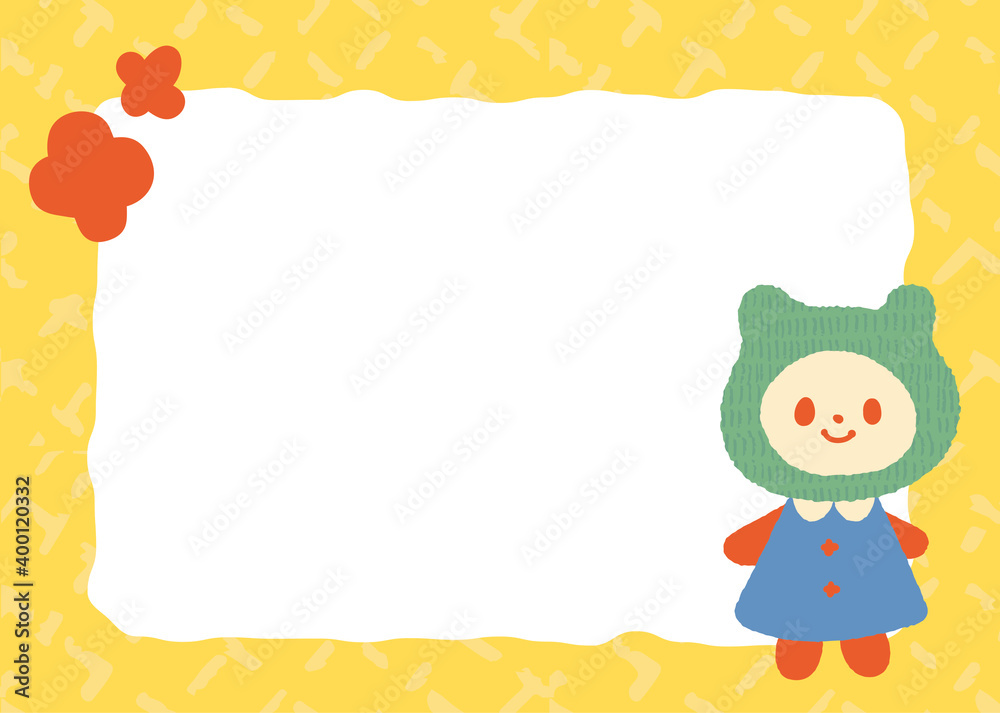 Fototapeta premium くまの子どものキャラクターフレーム