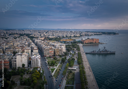 Thessaloniki at sunset cityscape, Greece..