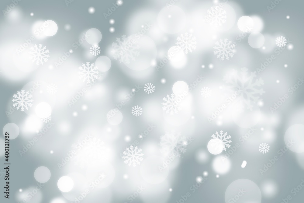 gray abstract background. white light and snow bokeh winter for Christmas new year blurred beautiful shiny lights use for card banner wallpaper backdrop and your product. gray abstract background. white light and snow bokeh winter for Christmas new year blurred beautiful shiny lights use for card banner wallpaper backdrop and your product.