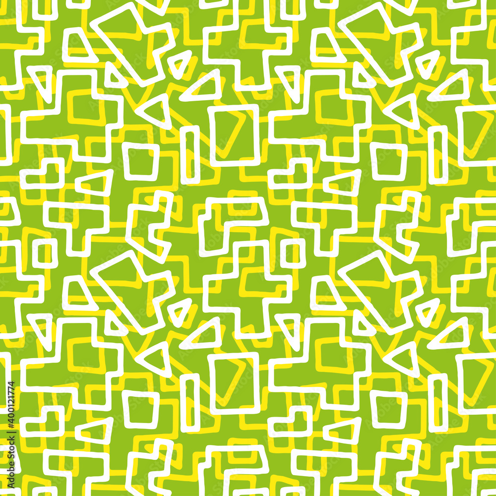 Green seamless abstract pattern background. Vector illustration.