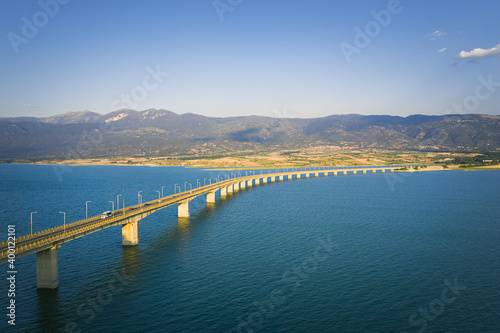 the bridge of Neraida in Kozani from the air photo