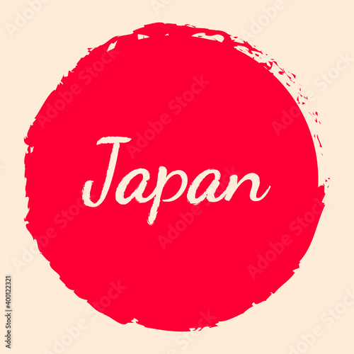 illustration with abstract japan flag. texture effect. Modern design for packaging, paper, cover, fabric, interior decor, souvenirs and clothes