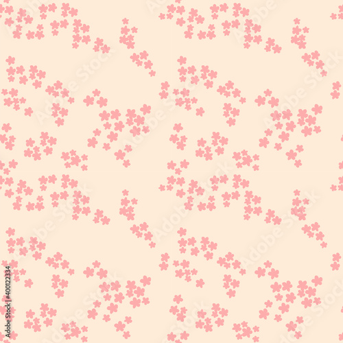 seamless pattern with pink sakura flowers. Modern abstract design for packaging, paper, cover, fabric, interior decor and clothes