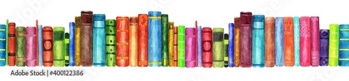 Books. Seamless patern. Watercolor (2)