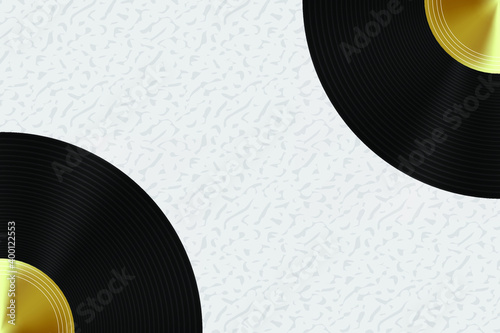 Abstract Music endless background with empty space for your text.Vinyl records background. Compact disk, Creative, luxury gradient style.For music concept background, technology background. Vector