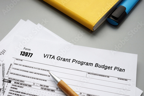 Form 13977 VITA Grant Program Budget Plan phrase on the piece of paper. photo