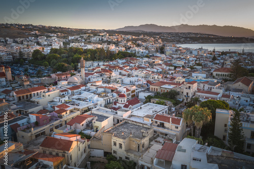 Rethymno city at Crete island in Greece. The old venetian harbor.