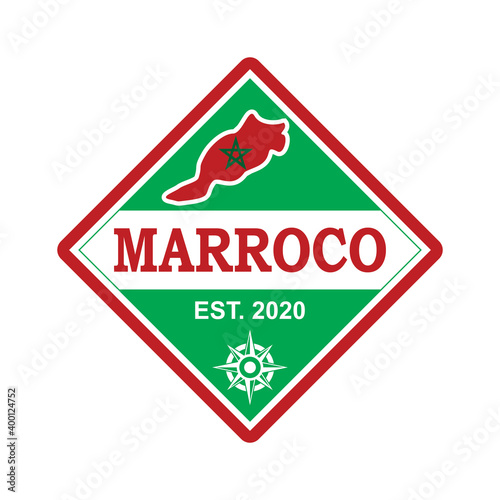 Morocco Map Vector , Country Logo