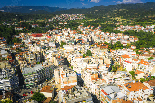 Landscape with panoramic view of Veria a historic town, Greece.