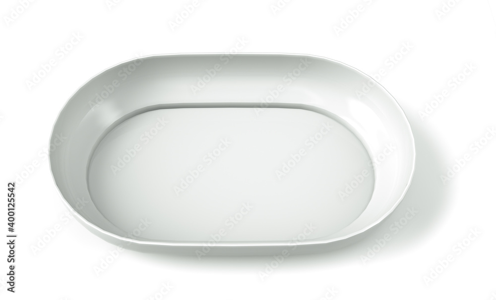 Empty plate isolated on white background 3d render Empty plate isolated on white background 3d render