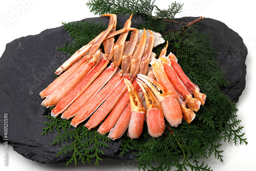プレート上のズワイガニの足