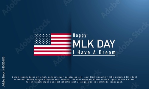 MLK Day Background. Banner, Poster, Greeting Card. Vector Illustration. 