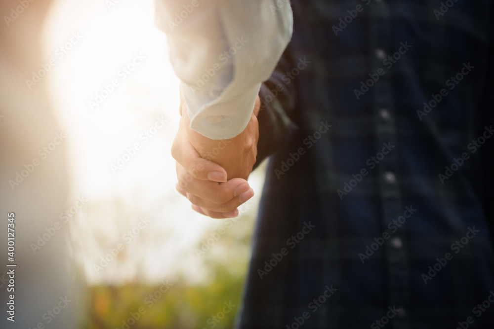 Shake hand close up concept business partner community friend people