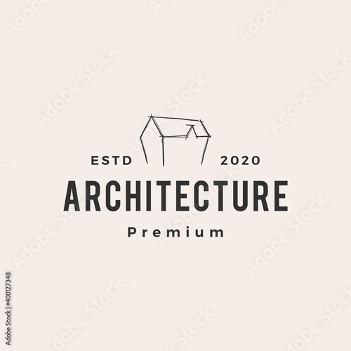 architecture house home hipster vintage logo vector icon illustration