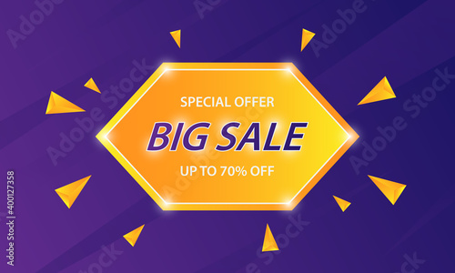 Flash sale special offer, banner template design, vector illustration.