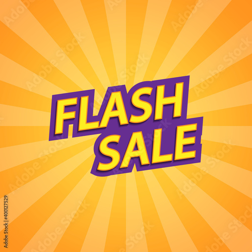 Flash sale special offer, banner template design, vector illustration.