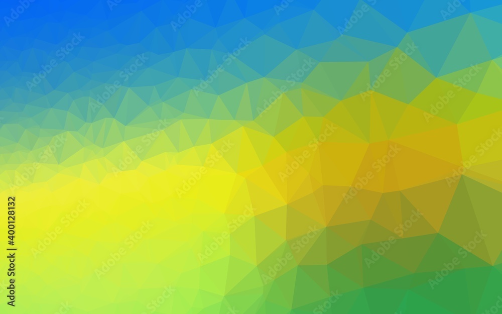 Light Blue, Yellow vector polygon abstract backdrop.