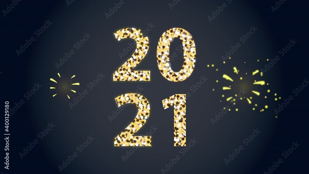 happy new year 2021 celebration with golden numbers