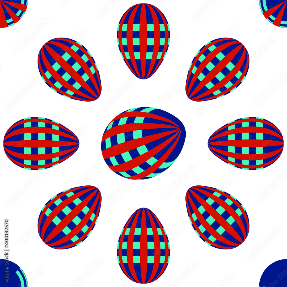 Fototapeta premium seamless pattern multicolored easter eggs , vector illustration isolated on white background. 