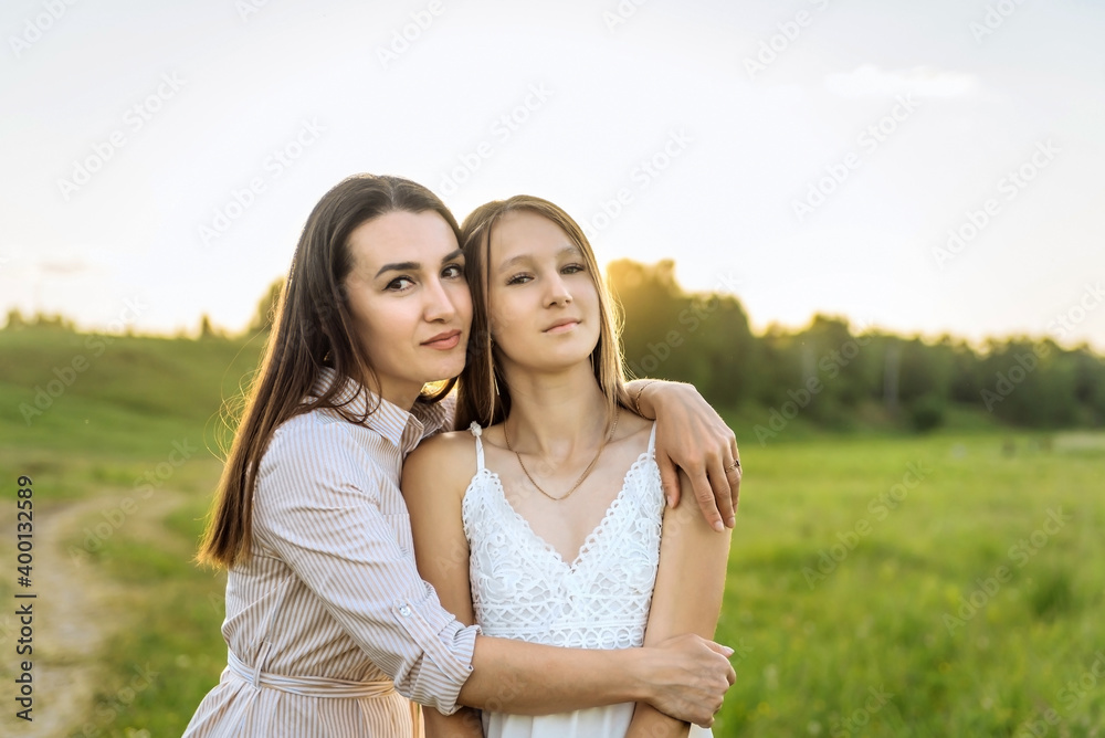 portrait of a young mother and daughter. happy motherhood portrait of a young mother and daughter. happy motherhood