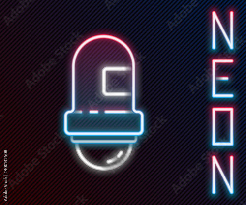 Glowing neon line Antiperspirant deodorant roll icon isolated on black background. Cosmetic for body hygiene. Colorful outline concept. Vector Illustration.