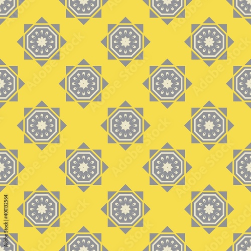 gray and yellow seamless background with polygons