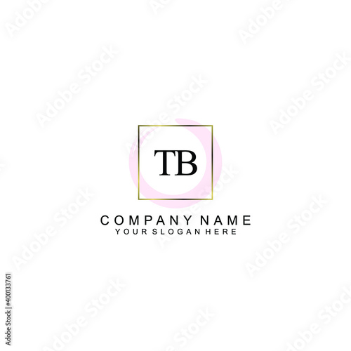 Initial TB Handwriting, Wedding Monogram Logo Design, Modern Minimalistic and Floral templates for Invitation cards 