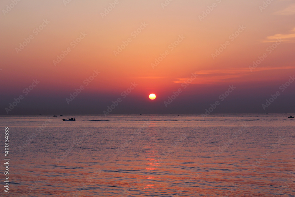 The sunrise landscape of the East sea 