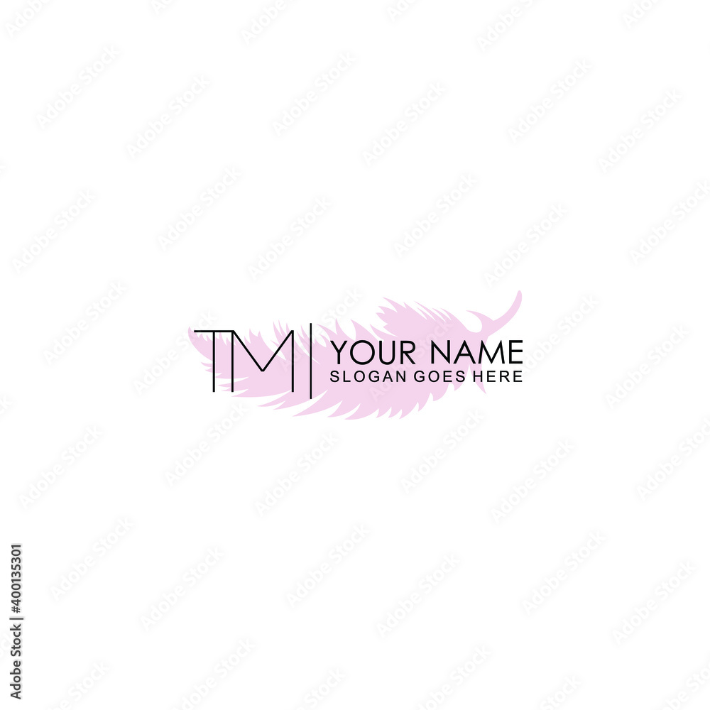 Initial TM Handwriting, Wedding Monogram Logo Design, Modern Minimalistic and Floral templates for Invitation cards	
