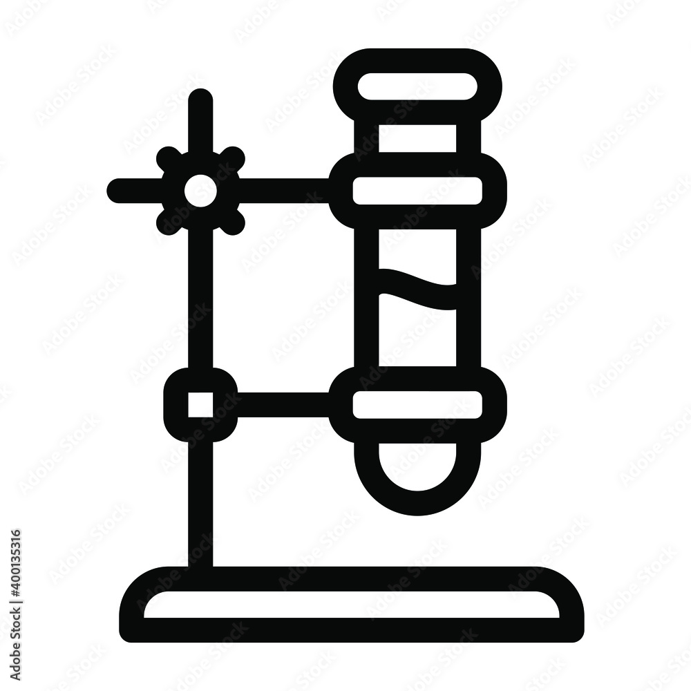 A laboratory experiment on a stand, solid icon
A laboratory experiment on a stand, solid icon