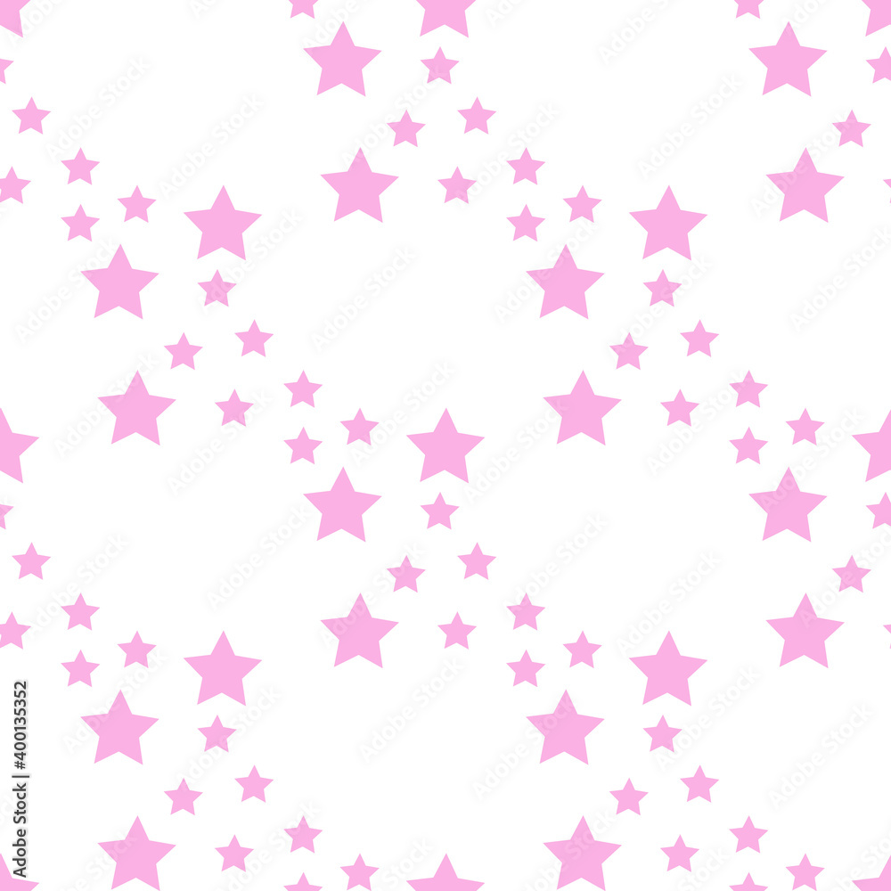 Seamless pattern in cute light pink stars for fabric, textile, clothes, tablecloth and other things. Vector image.