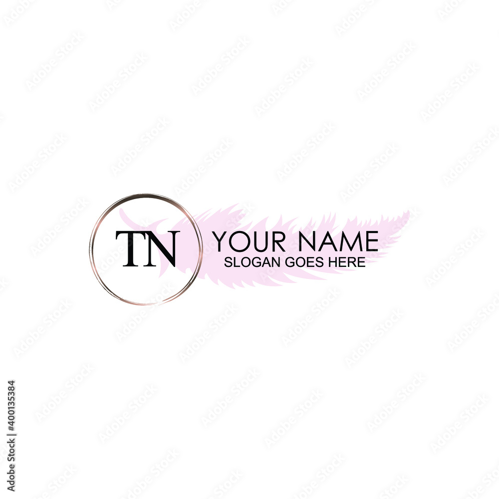 Initial TN Handwriting, Wedding Monogram Logo Design, Modern Minimalistic and Floral templates for Invitation cards	
