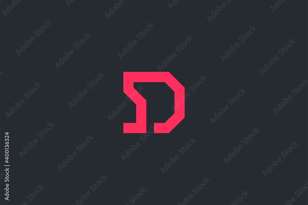Minimal Modern Abstract Letter D Dark Background Logo Template Minimal Modern Abstract Letter D Dark Background Logo Template
