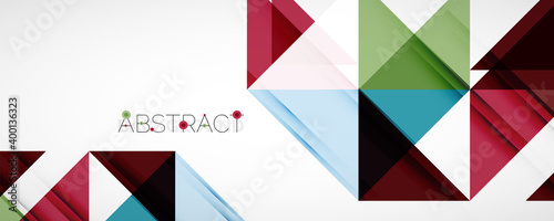 Geometric abstract background. Techno color triangle shapes. Vector illustration for covers, banners, flyers and posters and other designs