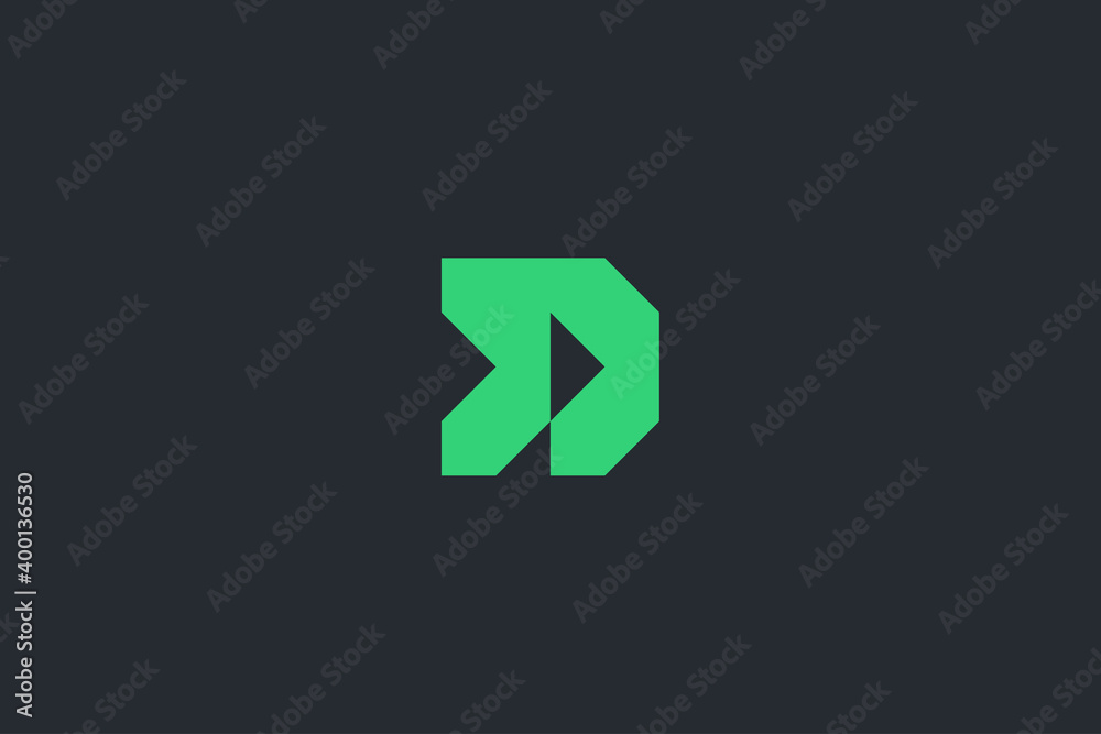 Minimal Modern Abstract Letter D Dark Background Logo Template Minimal Modern Abstract Letter D Dark Background Logo Template