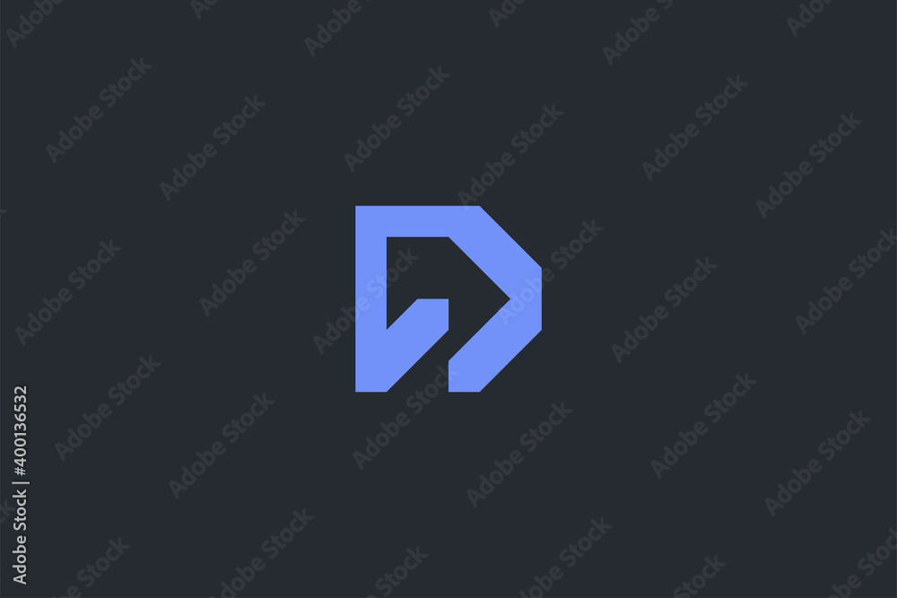 Minimal Modern Abstract Letter D Dark Background Logo Template Minimal Modern Abstract Letter D Dark Background Logo Template