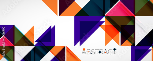 Geometric abstract background. Techno color triangle shapes. Vector illustration for covers, banners, flyers and posters and other designs