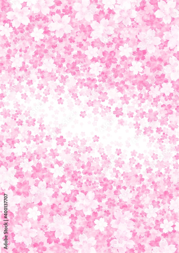 中心から咲き広がる桜の縦長背景イラスト no.03 中心から咲き広がる桜の縦長背景イラスト no.03