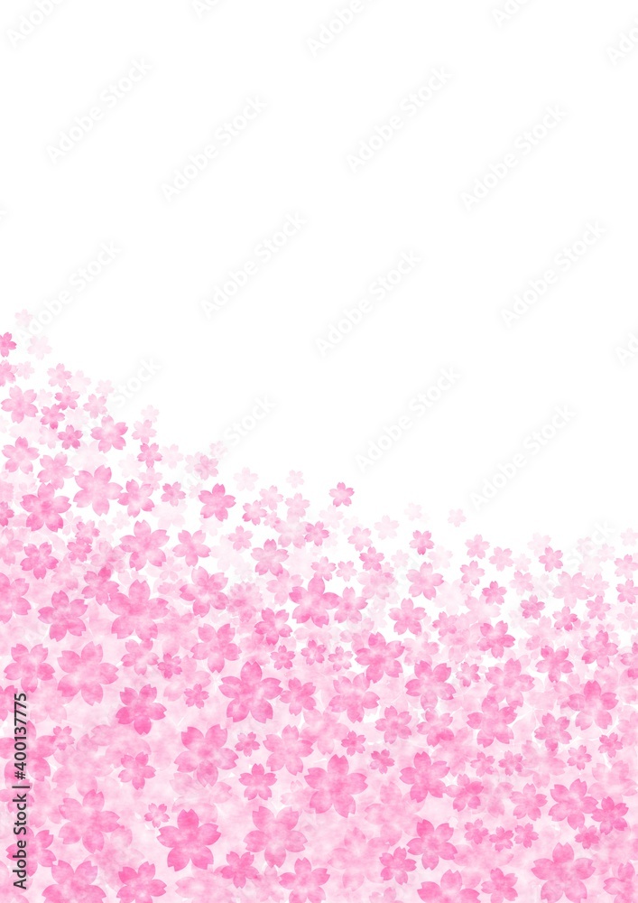 画面下に咲き広がる桜の縦長背景イラスト no.03