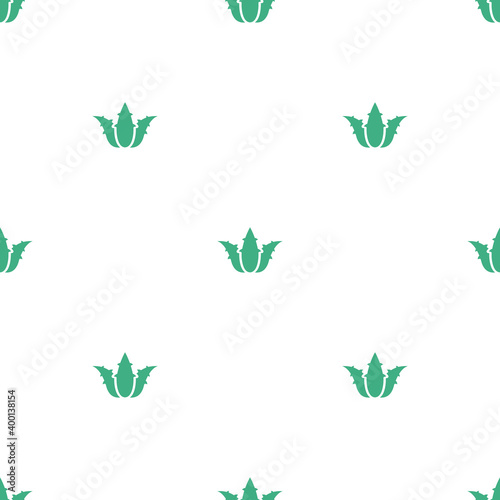 Green Aloe Vera seamless pattern. Medical, cosmetic, health care wallpaper.