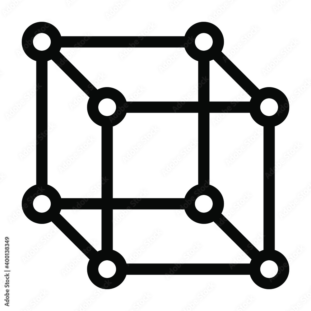 Science and cubic lattice, solid icon design of cubics
Science and cubic lattice, solid icon design of cubics