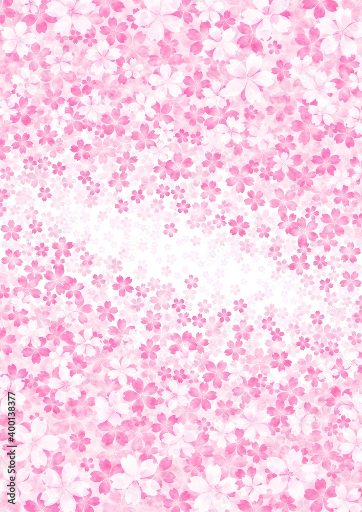中心から咲き広がる桜の縦長背景イラスト no.02 中心から咲き広がる桜の縦長背景イラスト no.02