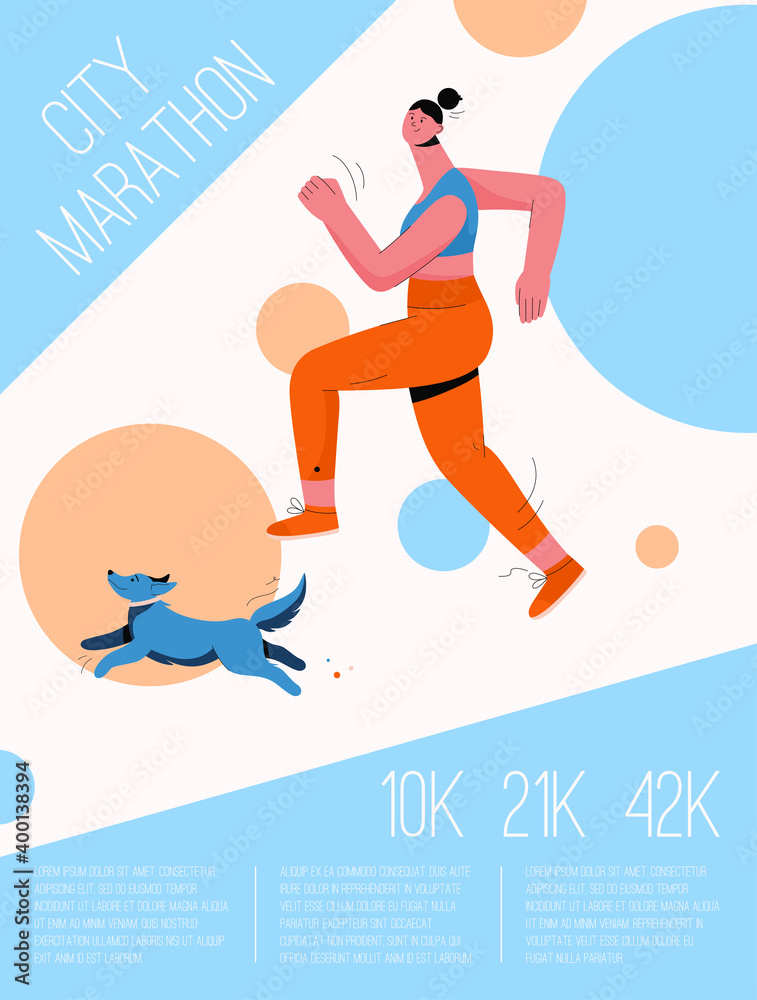 Vector poster of City Marathon concept Vector poster of City Marathon concept