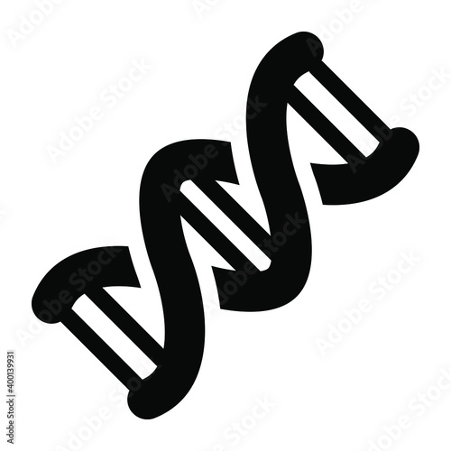 
Deoxyribonucleic acid, gene icon in glyph design 

